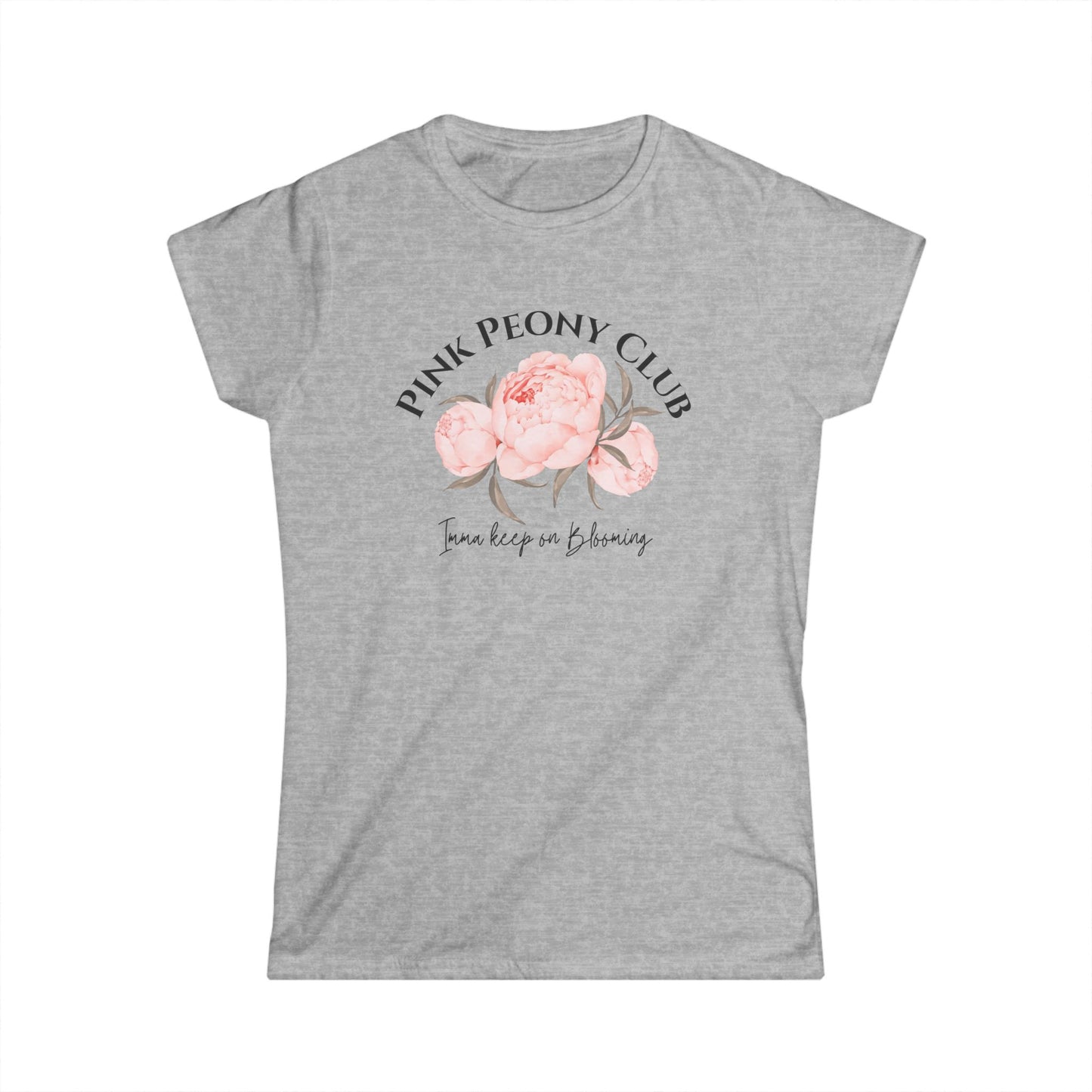 Women's Floral Graphic Tee | Pink Peony Club | Casual Summer Fashion, Gift for Friends, Birthday, Mother's Day, Everyday Wear