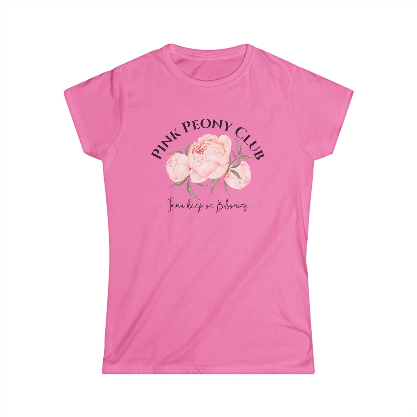 Women's Floral Graphic Tee | Pink Peony Club | Casual Summer Fashion, Gift for Friends, Birthday, Mother's Day, Everyday Wear