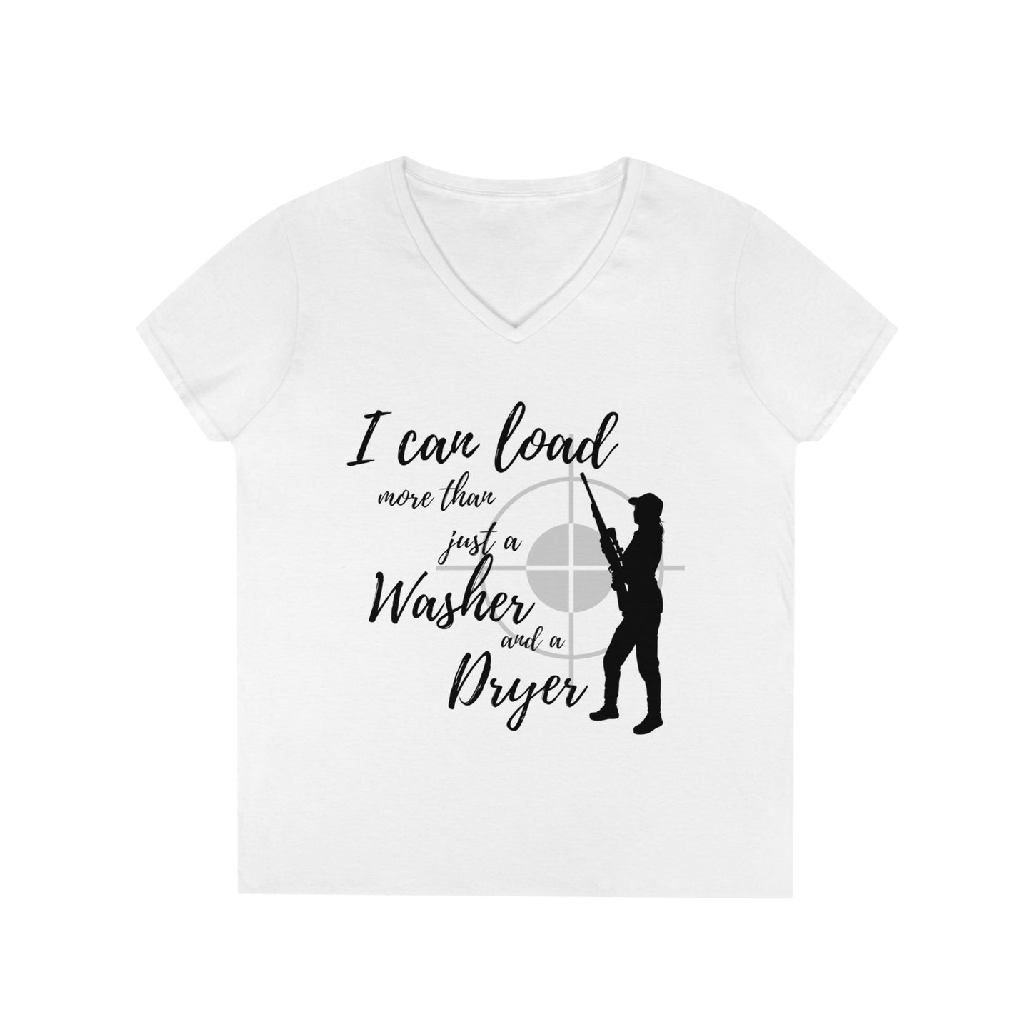 A Girl and A Gun Ladies' V-Neck T-Shirt