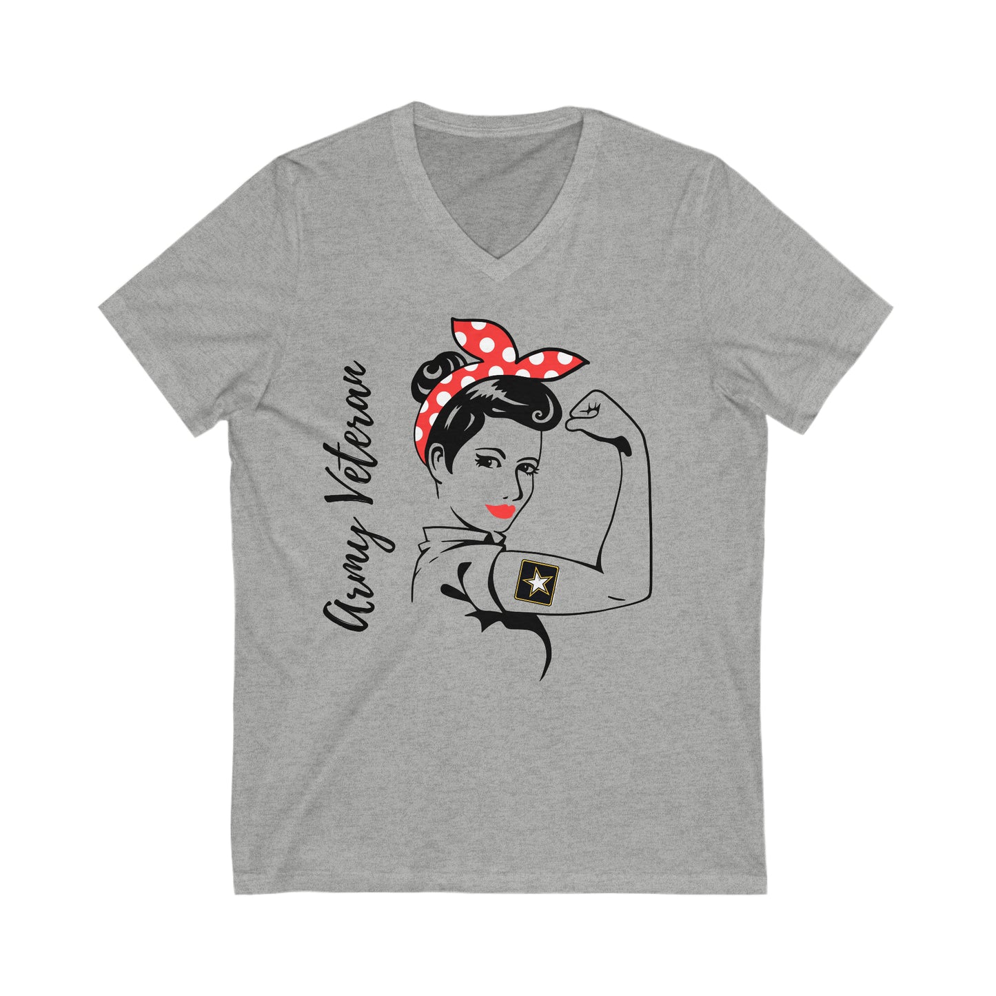 Army Female Veteran V-Neck Tee