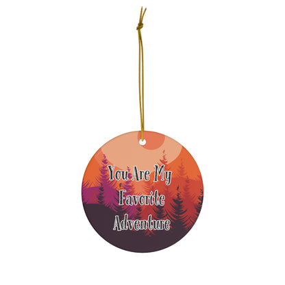 Red Favorite Adventure Ceramic Ornament