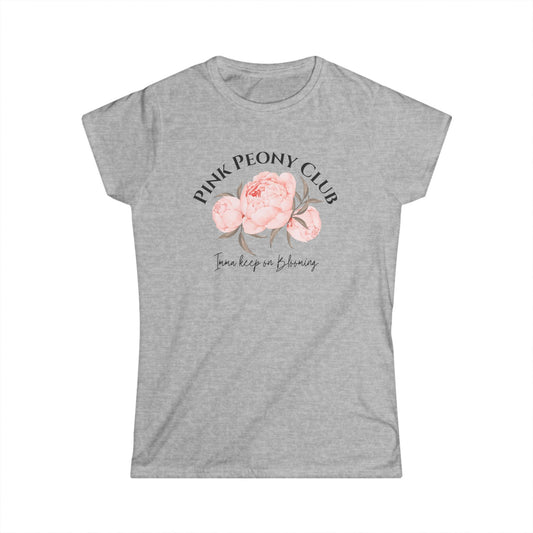 Women's Floral Graphic Tee | Pink Peony Club | Casual Summer Fashion, Gift for Friends, Birthday, Mother's Day, Everyday Wear