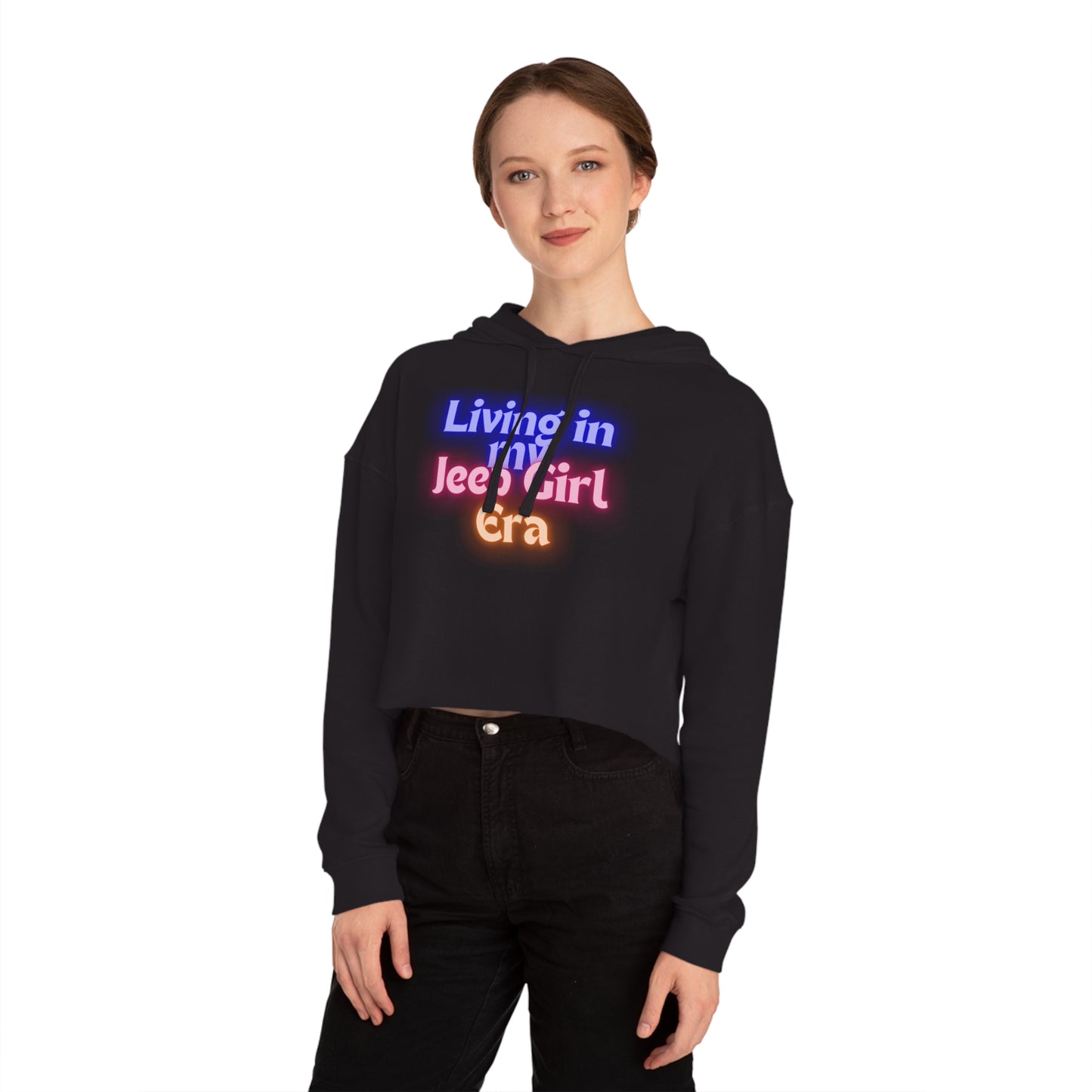 Living in my Jeep Girl Era Women’s Cropped Hooded Sweatshirt