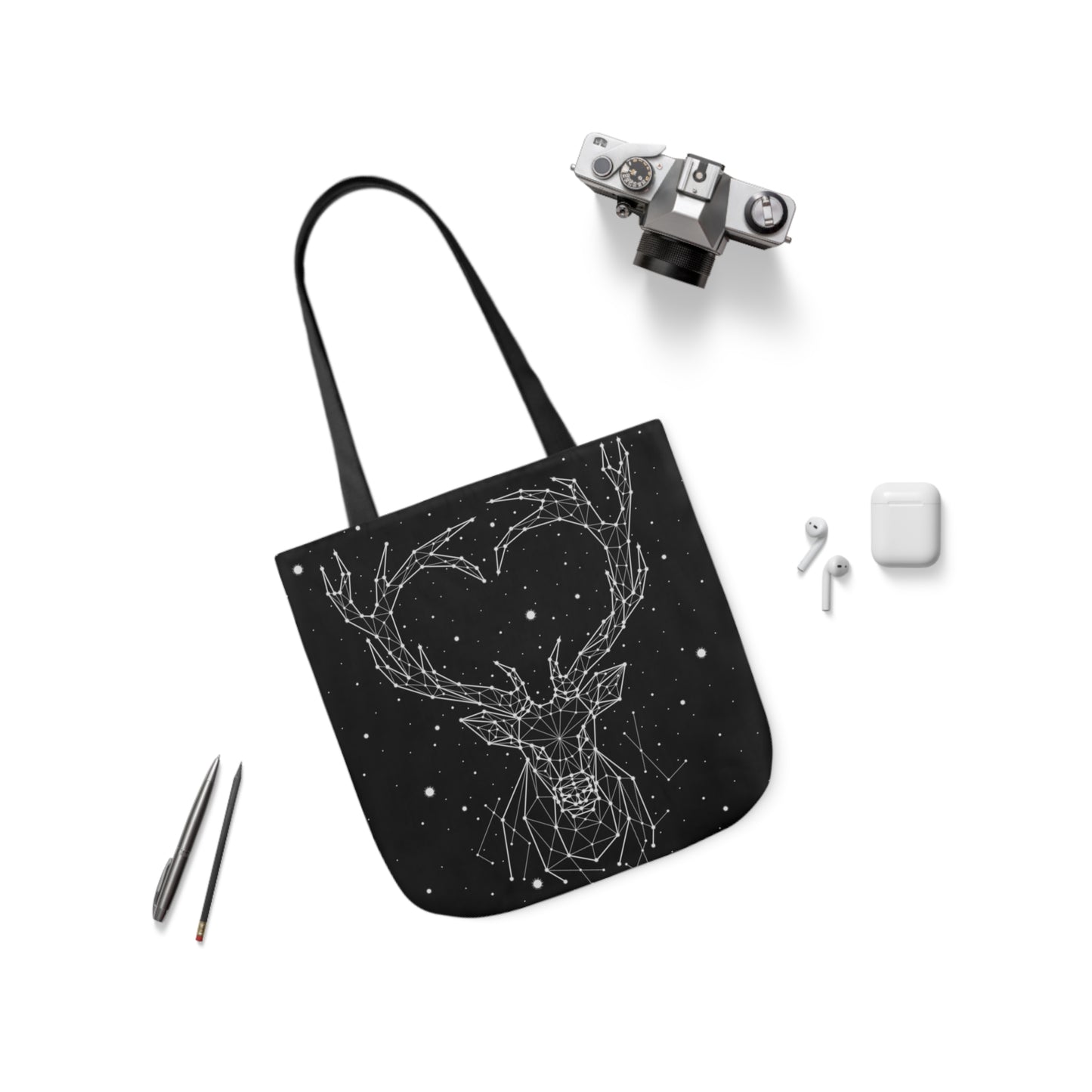 Deer Heart Constellation Canvas Tote Bag