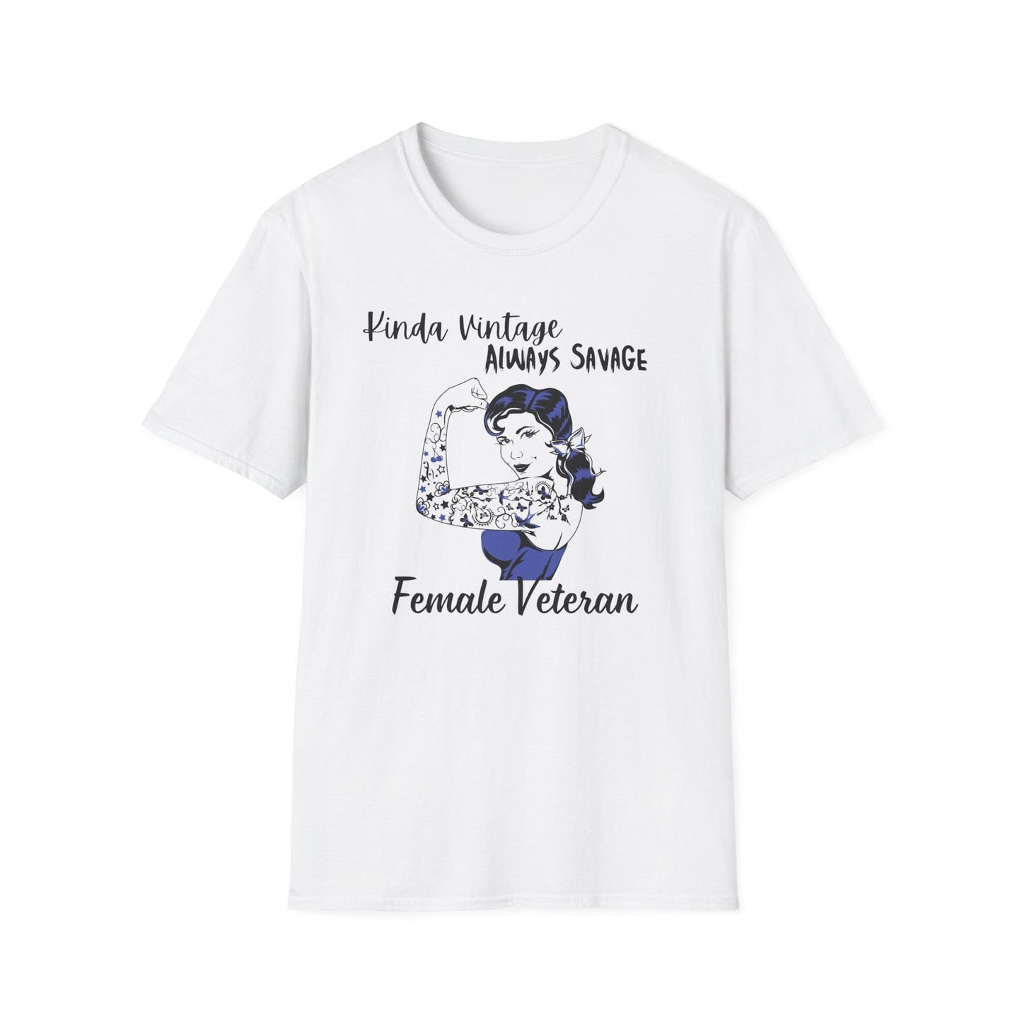 Kinda Vintage Always Savage Female Veteran Softstyle T-Shirt