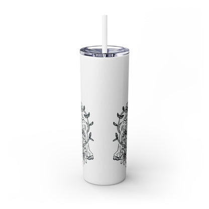 Hydrate or Die-drate Skinny Tumbler with Straw, 20oz