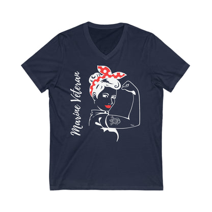 Marine Female Veteran V-Neck Tee