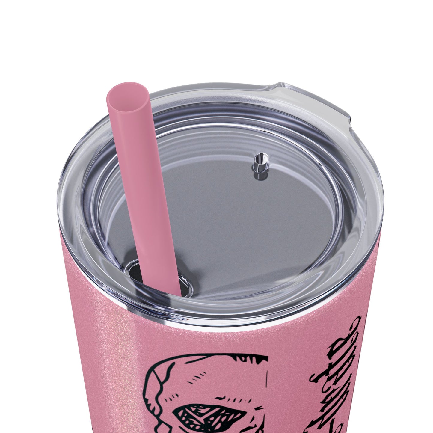 Hydrate or Die-drate Skinny Tumbler with Straw, 20oz