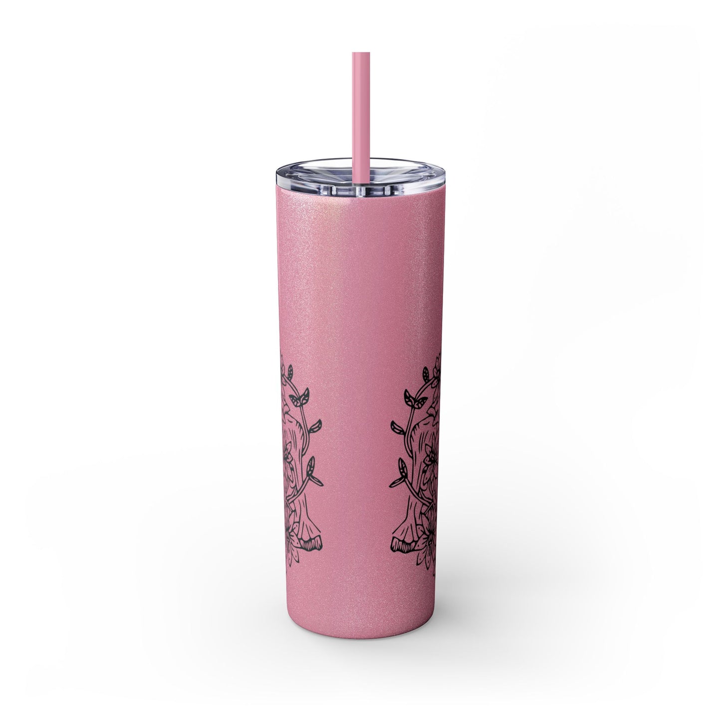 Hydrate or Die-drate Skinny Tumbler with Straw, 20oz