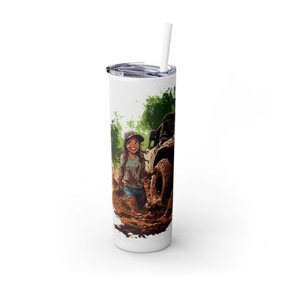 Dirty Girl Skinny Tumbler with Straw, 20oz