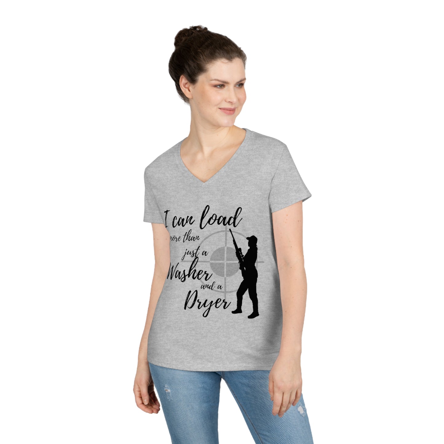 A Girl and A Gun Ladies' V-Neck T-Shirt