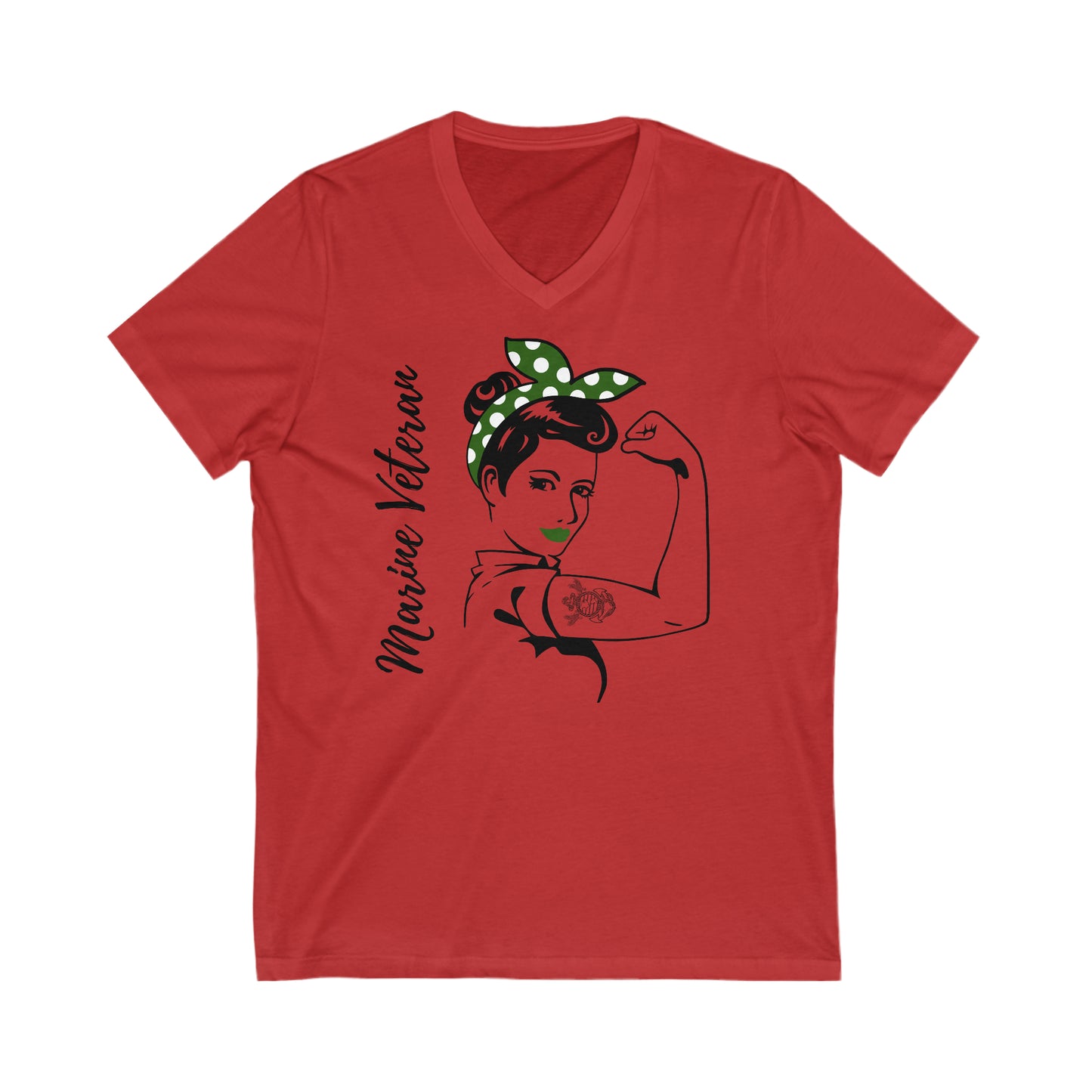 Marine Female Veteran V-Neck Tee