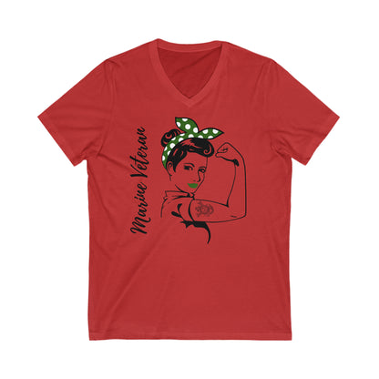 Marine Female Veteran V-Neck Tee