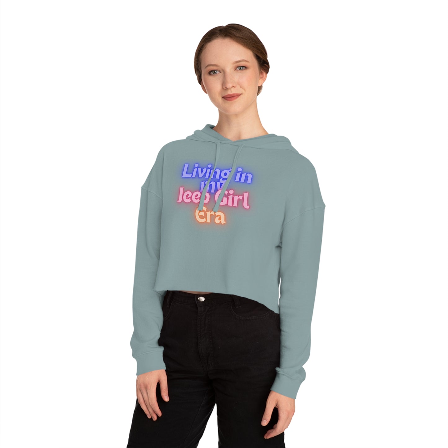 Living in my Jeep Girl Era Women’s Cropped Hooded Sweatshirt