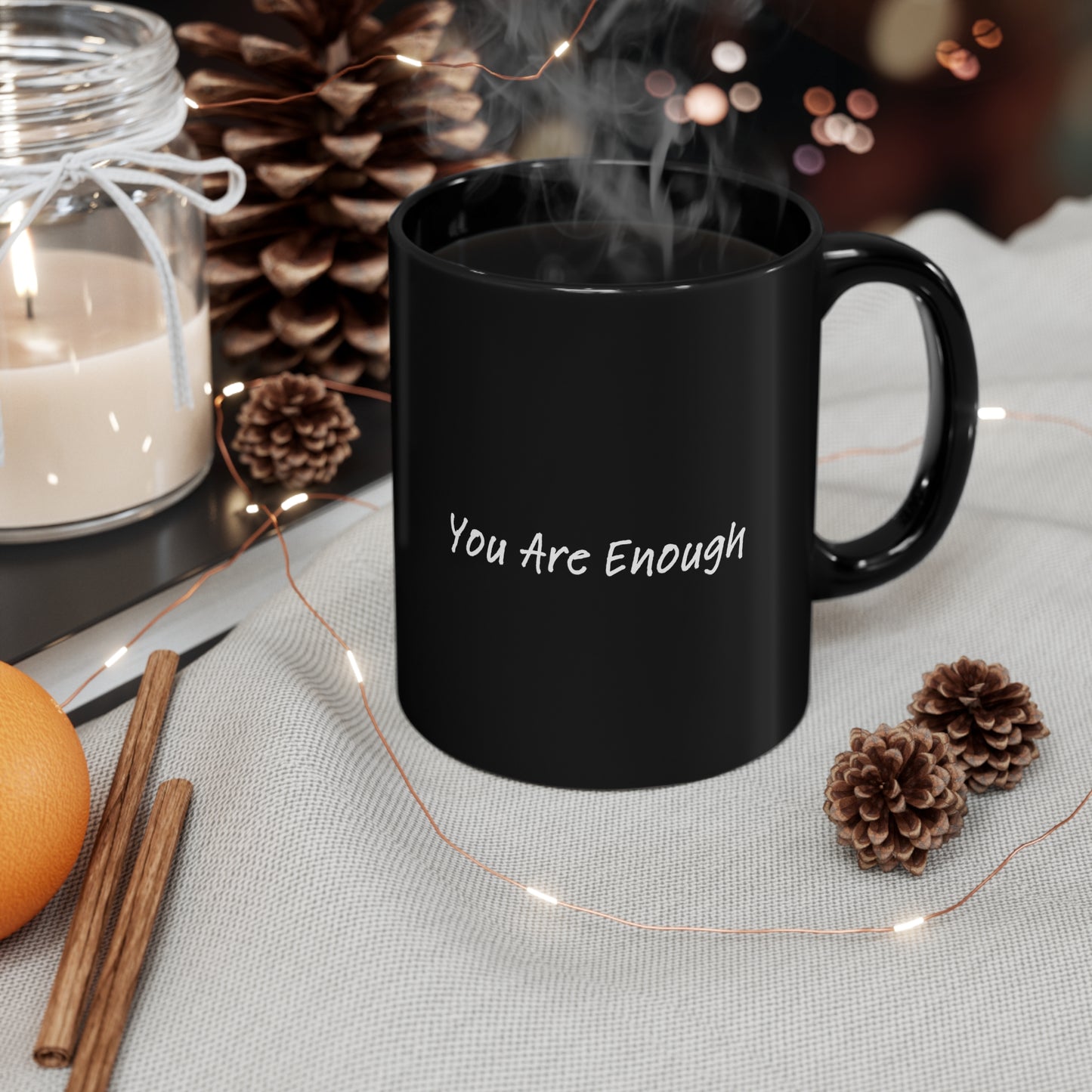 You are Enough 11oz Black Mug