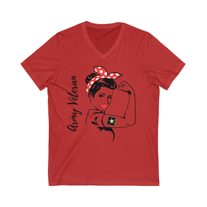 Army Female Veteran V-Neck Tee