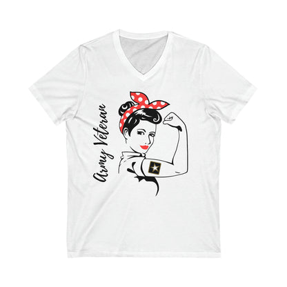 Army Female Veteran V-Neck Tee