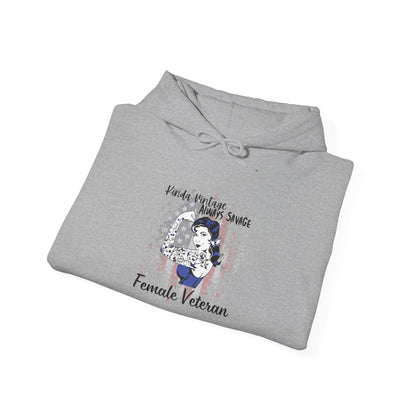 Vintage and Savage Female Veteran Hoodie