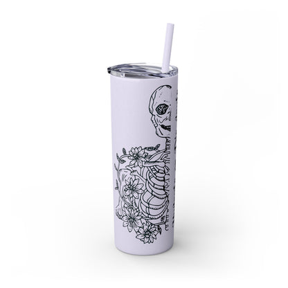 Hydrate or Die-drate Skinny Tumbler with Straw, 20oz