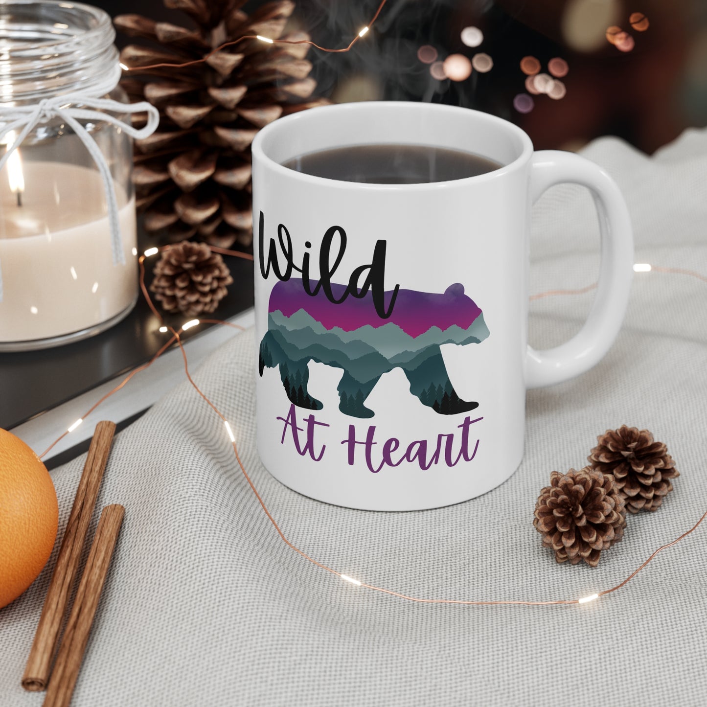 Wild at Heart Mountain Bear Ceramic Mug 11oz