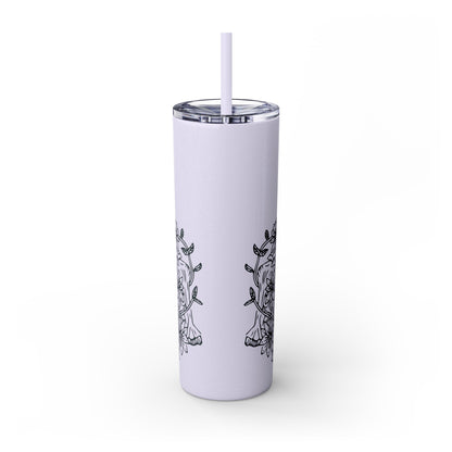 Hydrate or Die-drate Skinny Tumbler with Straw, 20oz