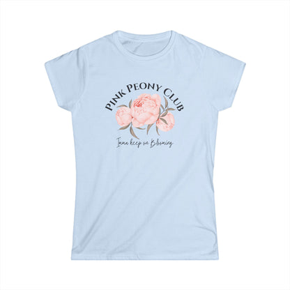 Women's Floral Graphic Tee | Pink Peony Club | Casual Summer Fashion, Gift for Friends, Birthday, Mother's Day, Everyday Wear