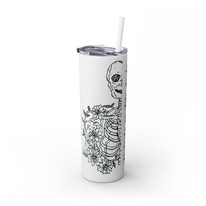 Hydrate or Die-drate Skinny Tumbler with Straw, 20oz