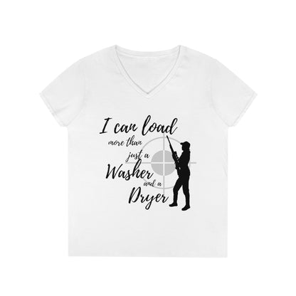 A Girl and A Gun Ladies' V-Neck T-Shirt