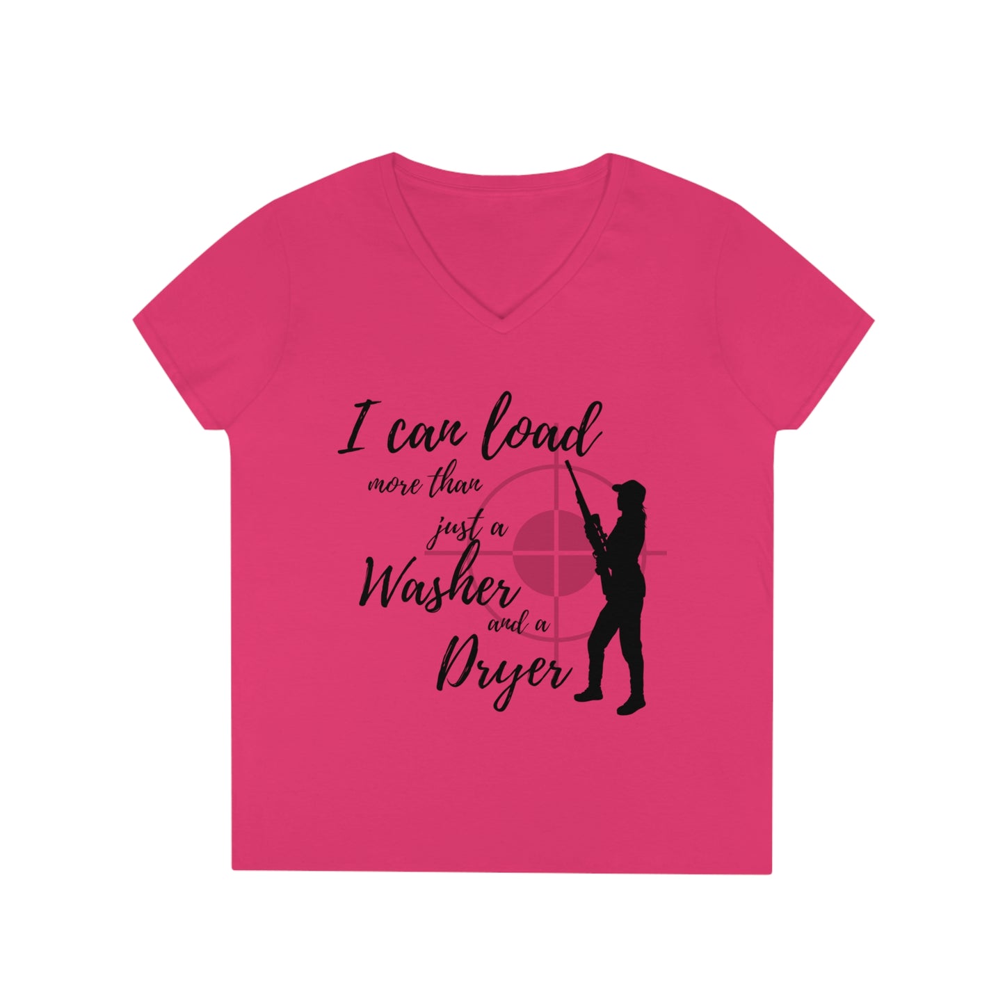 A Girl and A Gun Ladies' V-Neck T-Shirt