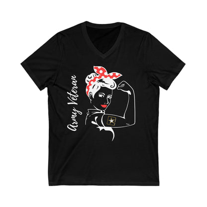 Army Female Veteran V-Neck Tee