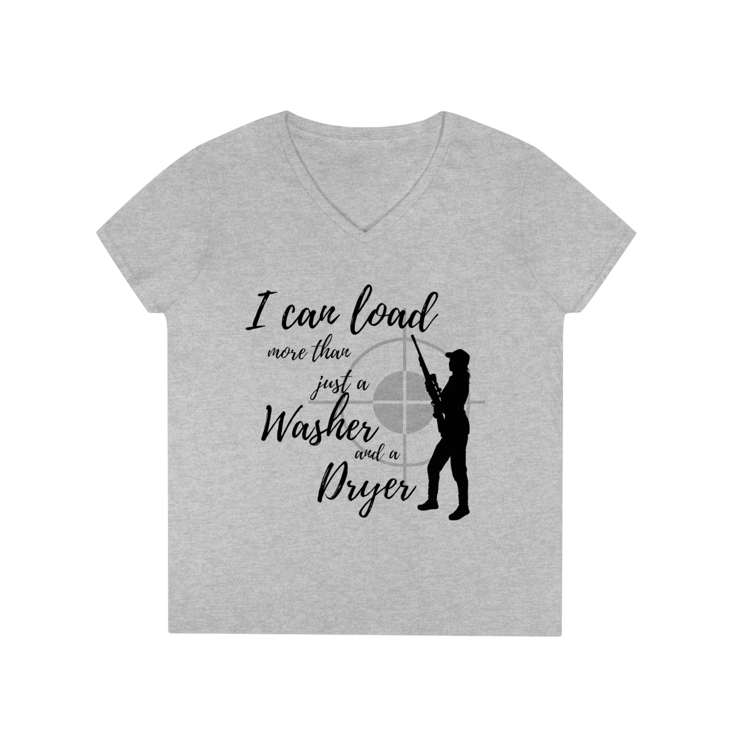 A Girl and A Gun Ladies' V-Neck T-Shirt