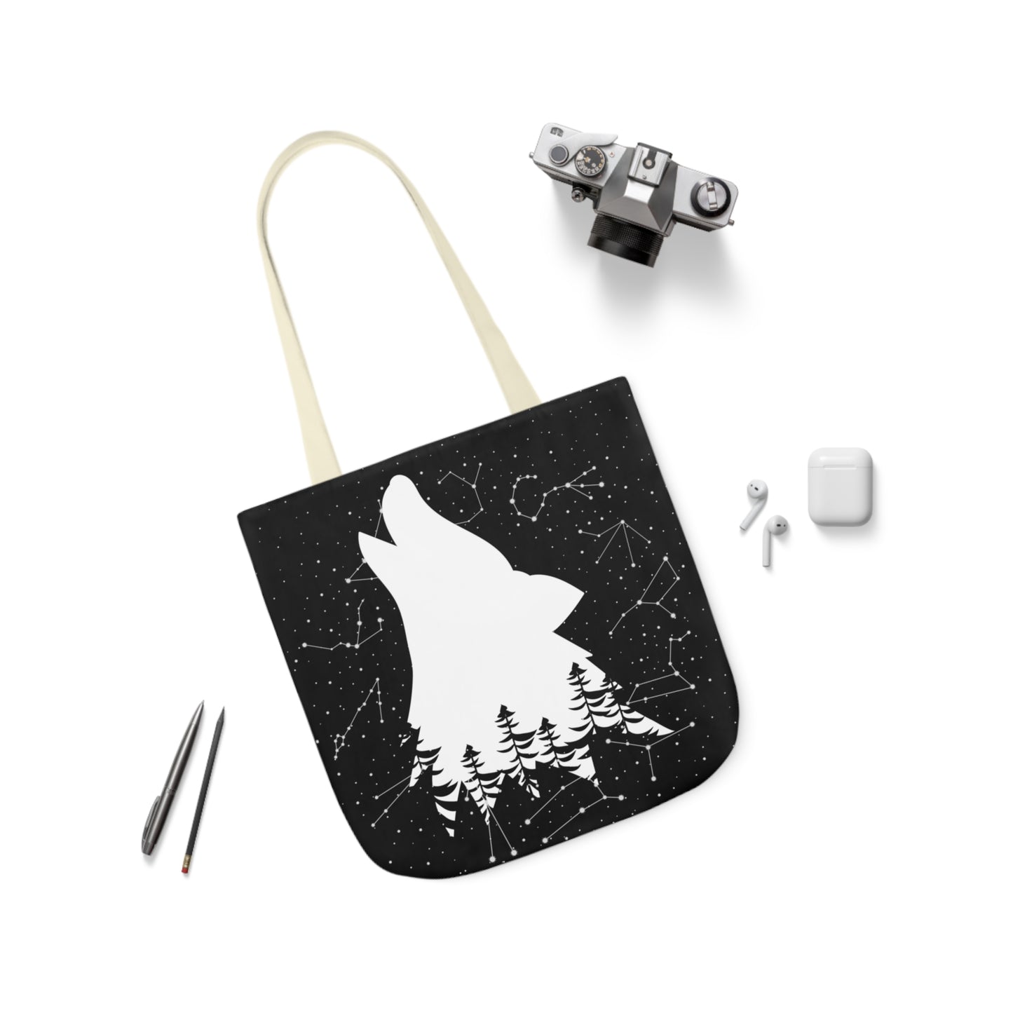 Howling Wolf Canvas Tote Bag