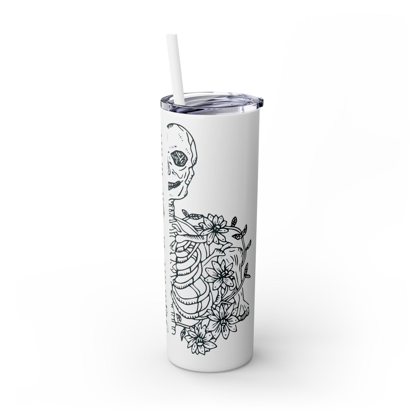 Hydrate or Die-drate Skinny Tumbler with Straw, 20oz