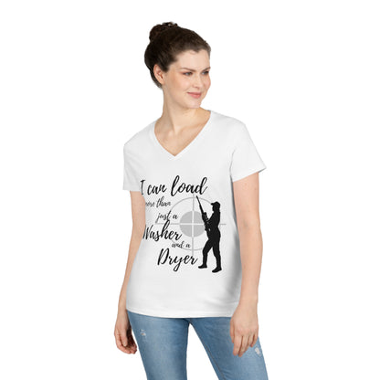 A Girl and A Gun Ladies' V-Neck T-Shirt