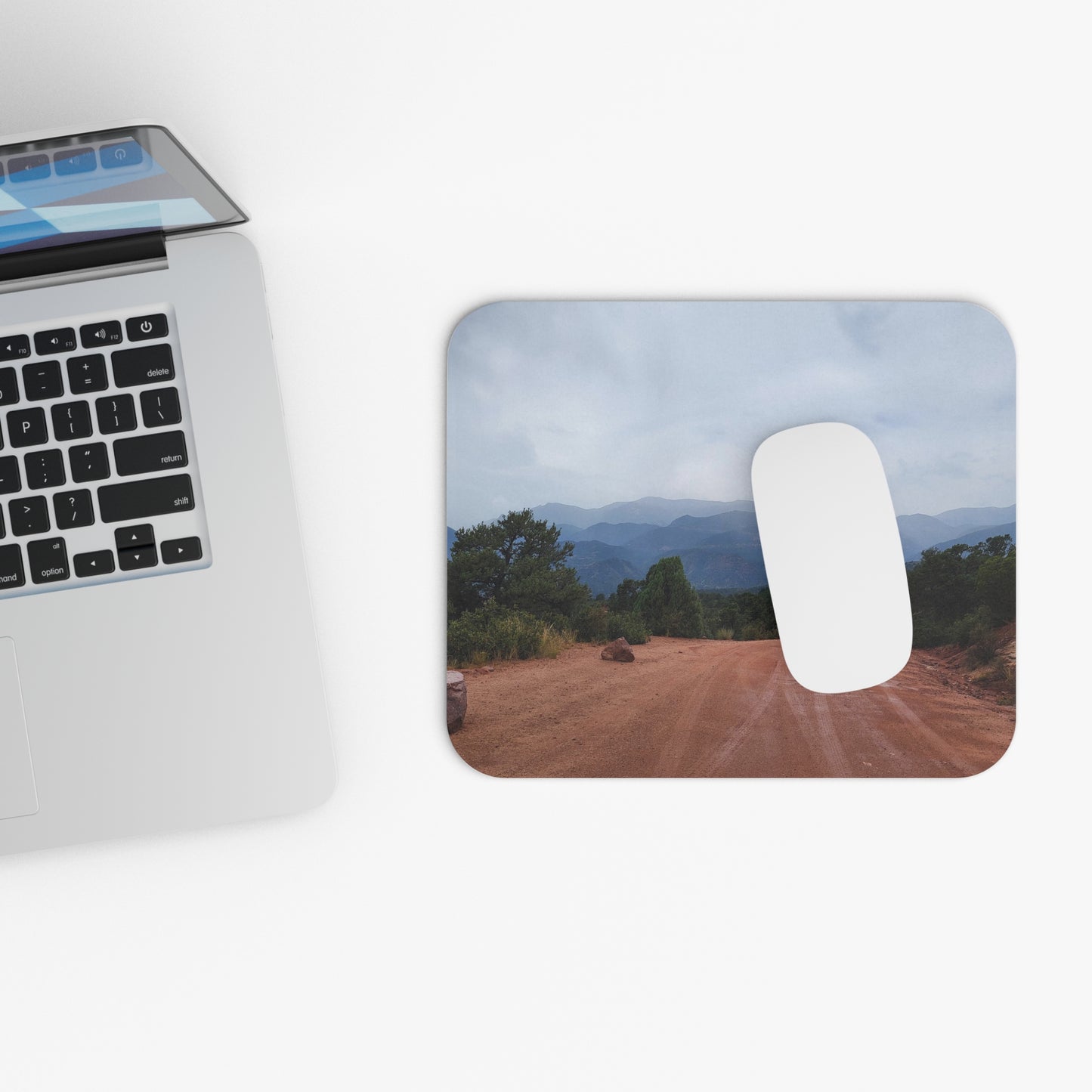 Misty Mountains and Red Roads Mouse Pad (Rectangle)