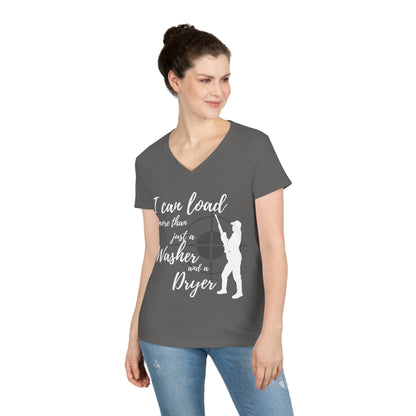 A Girl and A Gun Ladies' V-Neck T-Shirt