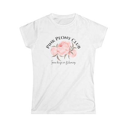 Women's Floral Graphic Tee | Pink Peony Club | Casual Summer Fashion, Gift for Friends, Birthday, Mother's Day, Everyday Wear