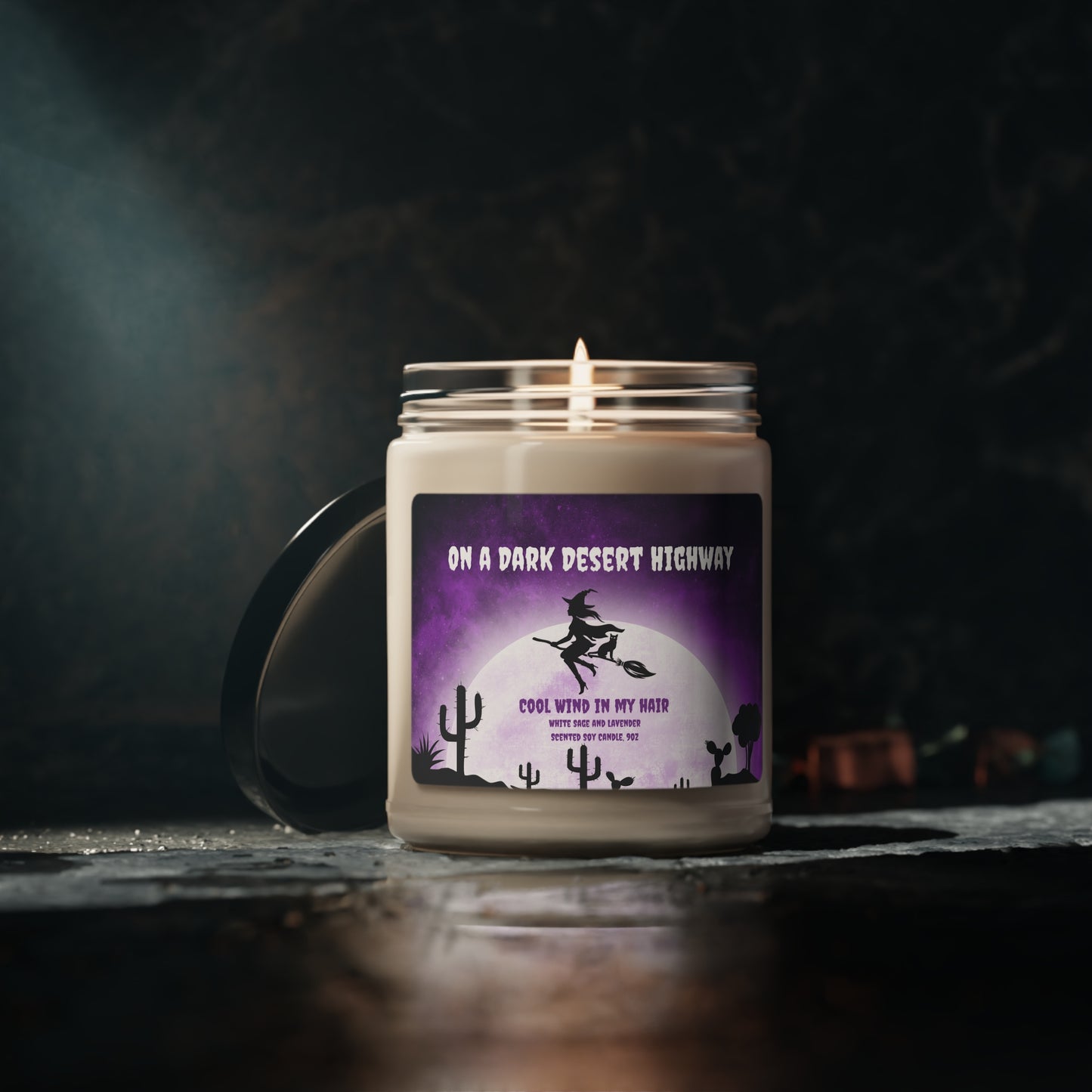 Dark Desert Highway White Sage and Lavender Scented Soy Candle