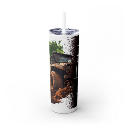 Dirty Girl Skinny Tumbler with Straw, 20oz