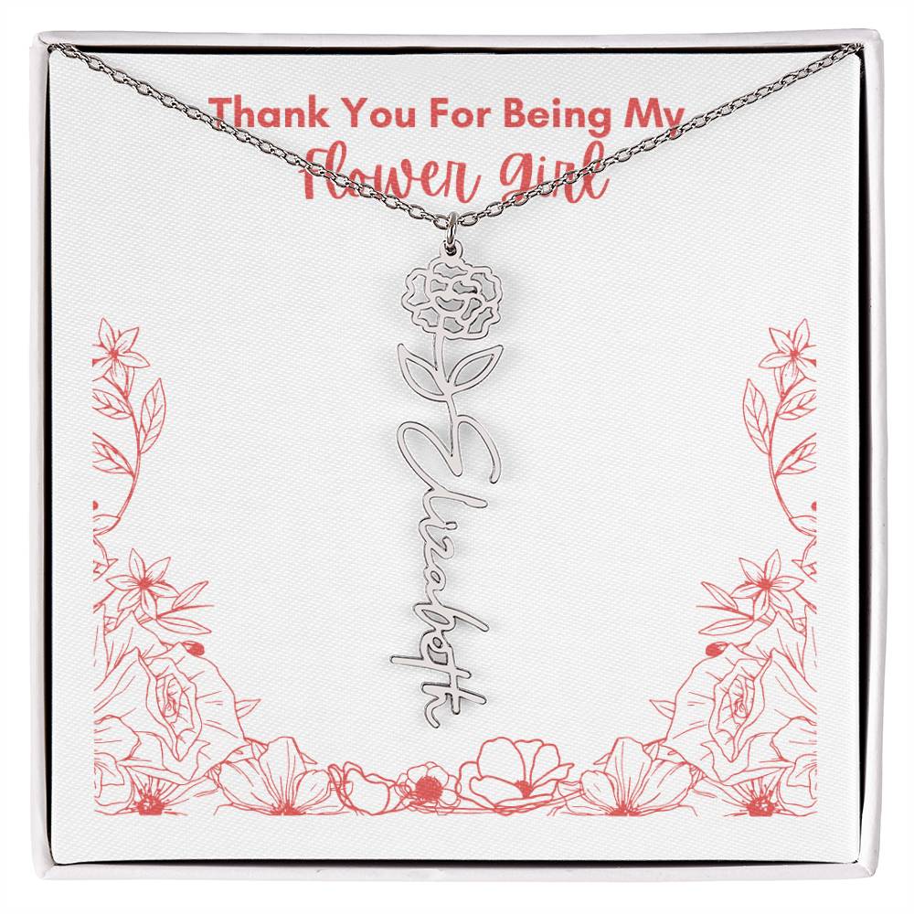 Flower Girl Customized Name Necklace