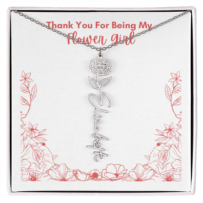 Flower Girl Customized Name Necklace