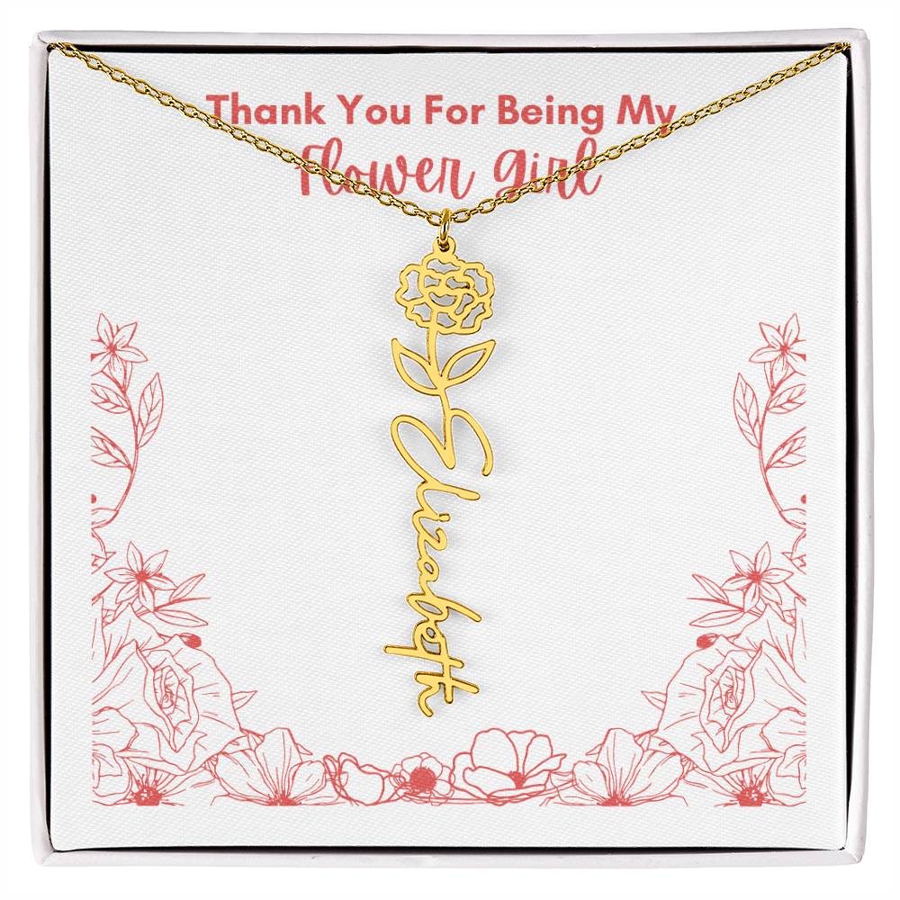 Flower Girl Customized Name Necklace