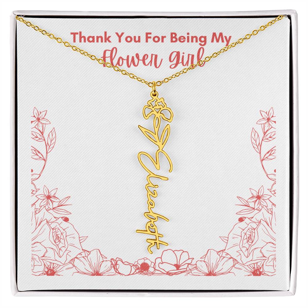 Flower Girl Customized Name Necklace