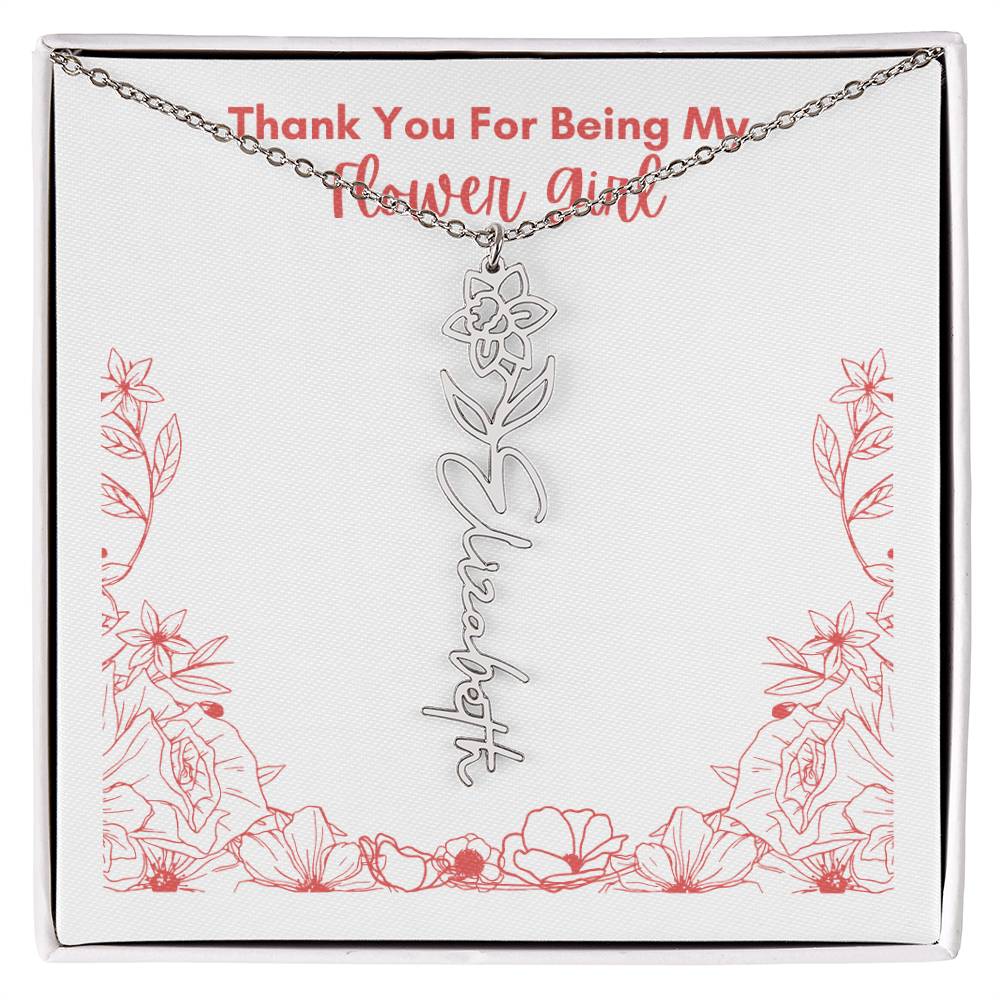 Flower Girl Customized Name Necklace