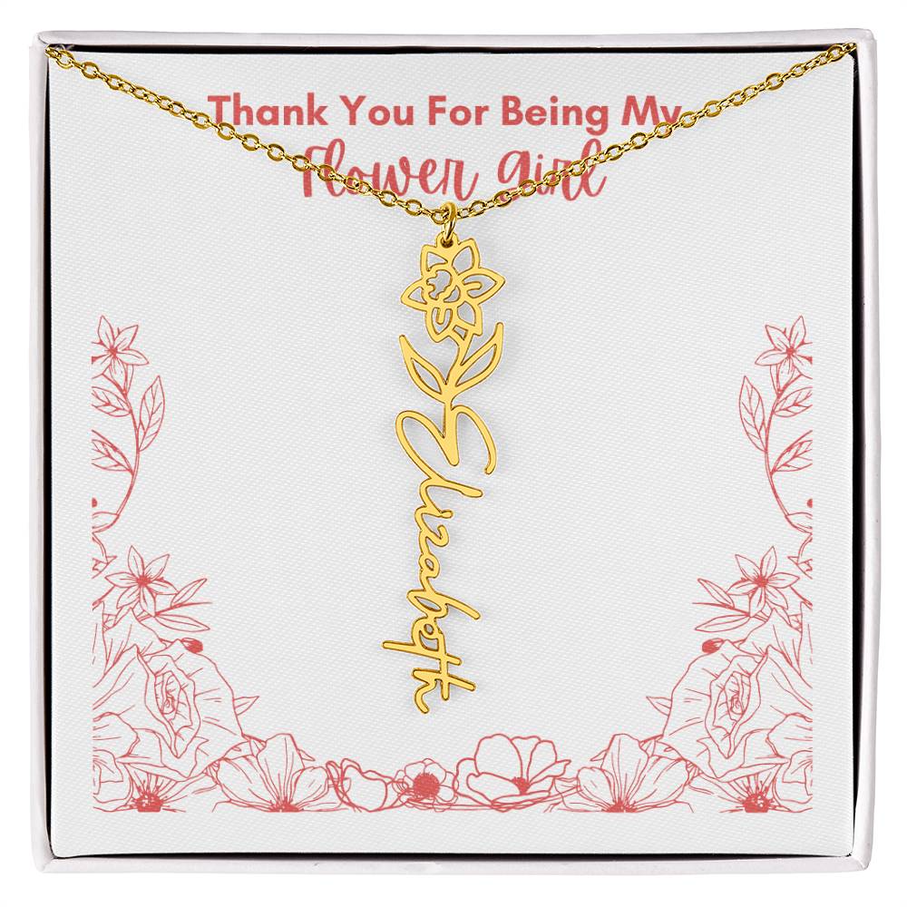 Flower Girl Customized Name Necklace