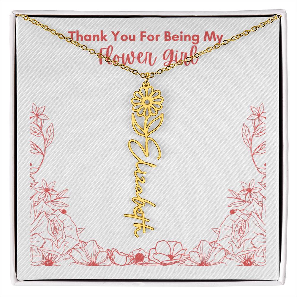 Flower Girl Customized Name Necklace