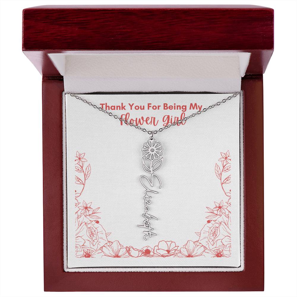 Flower Girl Customized Name Necklace