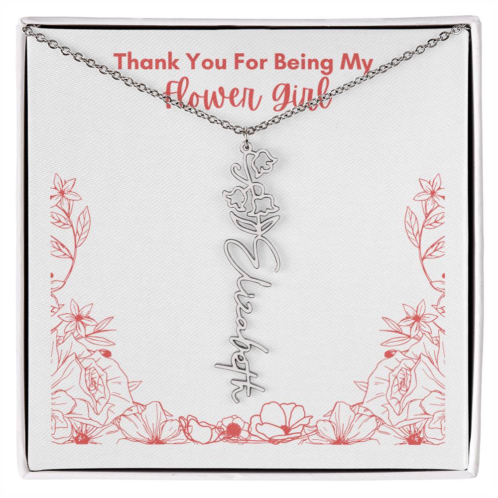 Flower Girl Customized Name Necklace