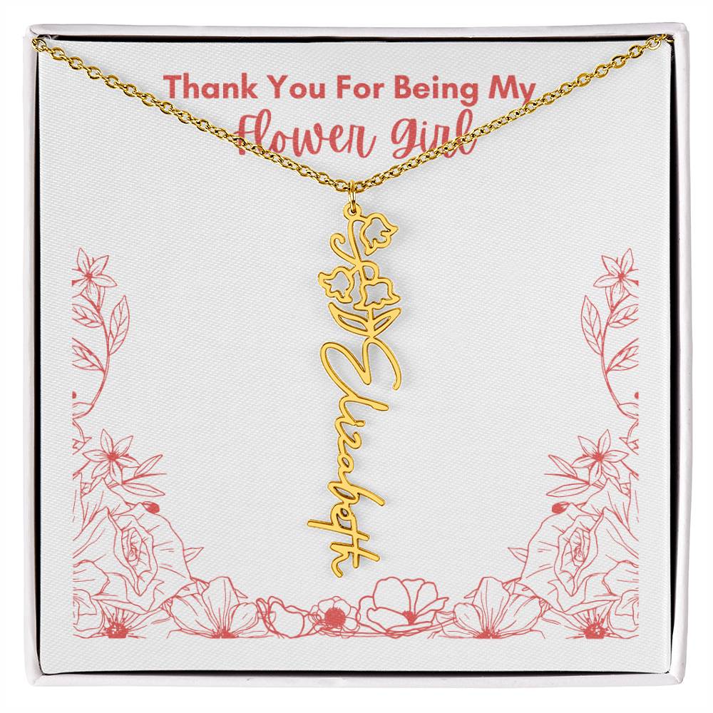 Flower Girl Customized Name Necklace