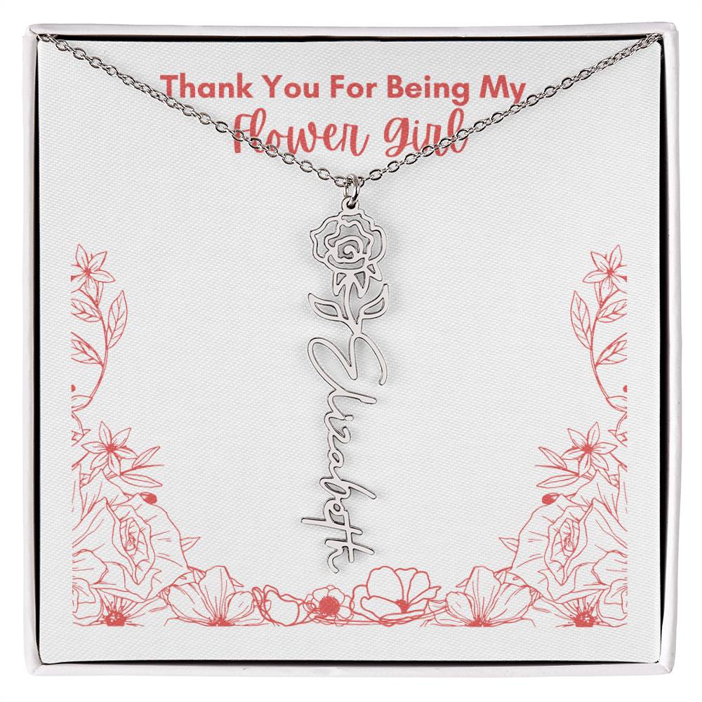 Flower Girl Customized Name Necklace